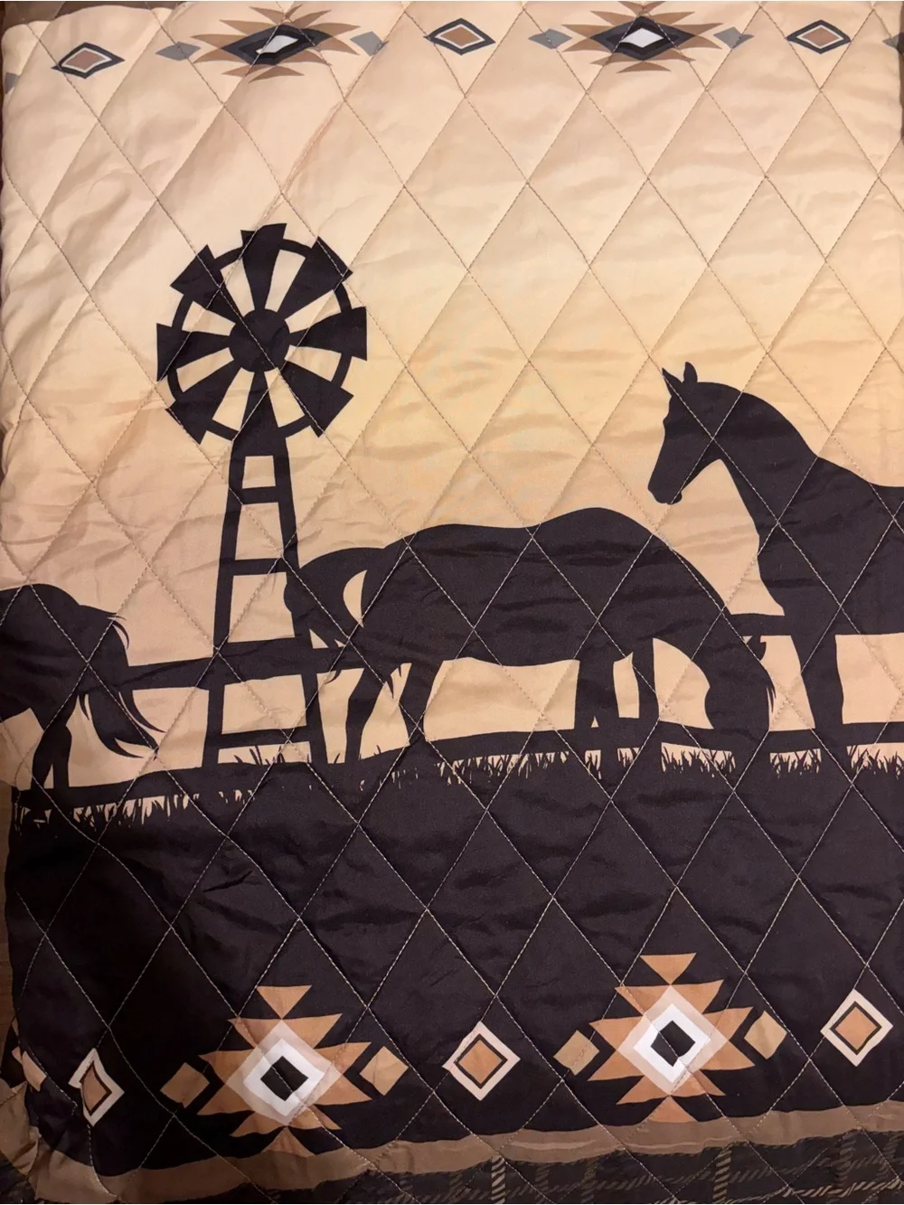 Rustic Western Black and Cream Quilt Set